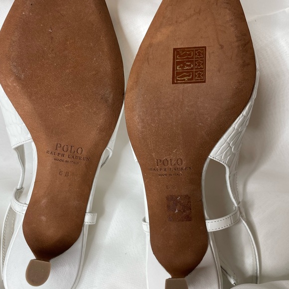 Polo RL White Croc Leather Slingback - Picture 10 of 11